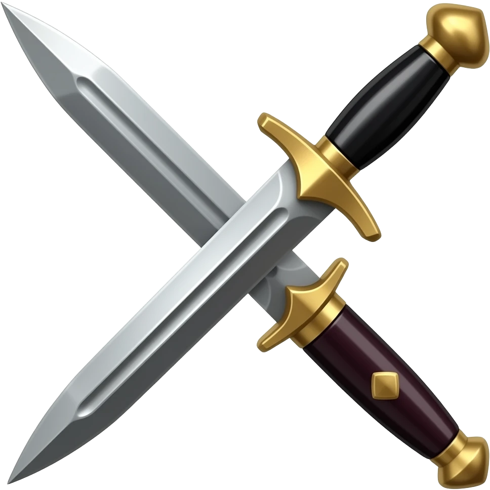 single сeremonial ritual dagger withextremely sharp realistic silver blade, sleek pointed tip, black handle with subtle antique gold accents, deep burgundy reflections, glossy lacquer texture emoji