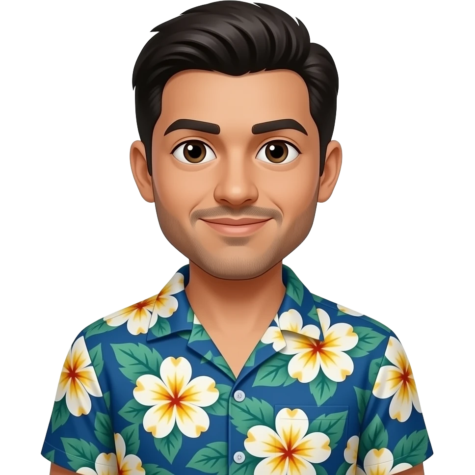 , hawaiian shirt, hispanic complection emoji