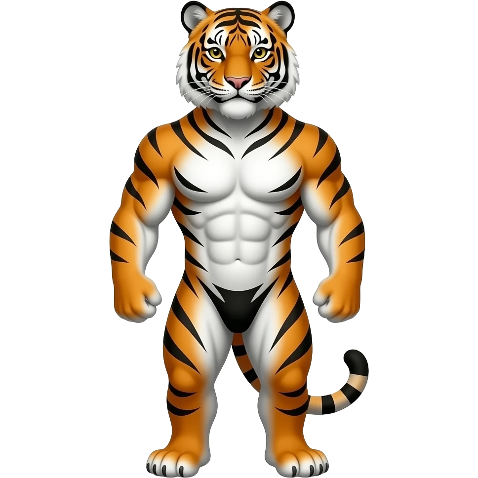 Tiger with six pack emoji