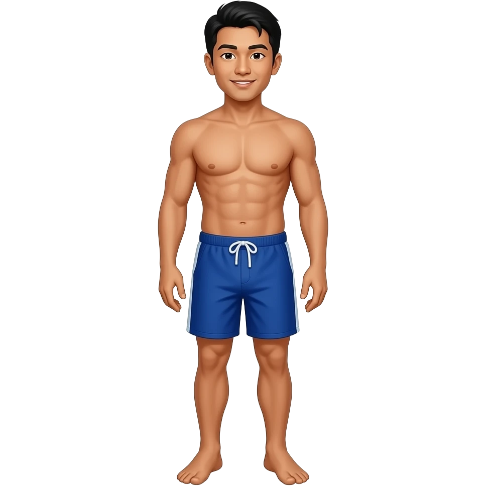Filipino man full body with feet swim shorts emoji
