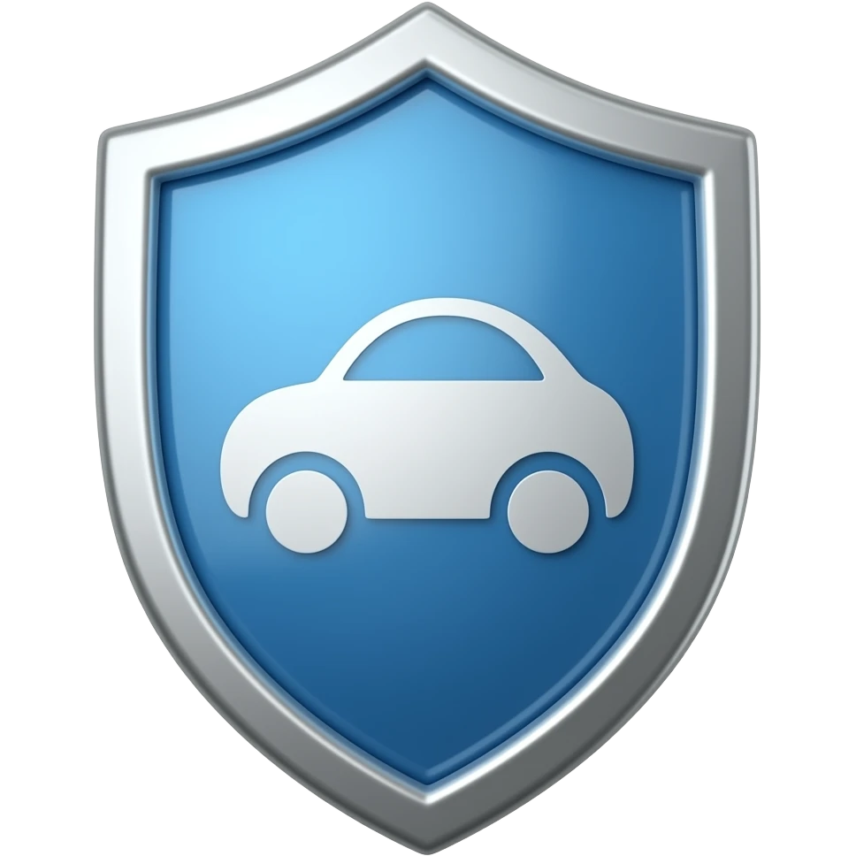 “Ícono 3D de un escudo moderno para empresa de seguros de autos emoji