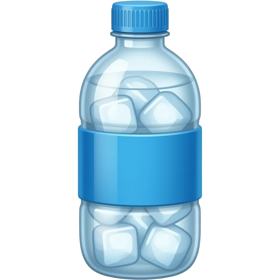 Cute refreching water bottle with ice emoji