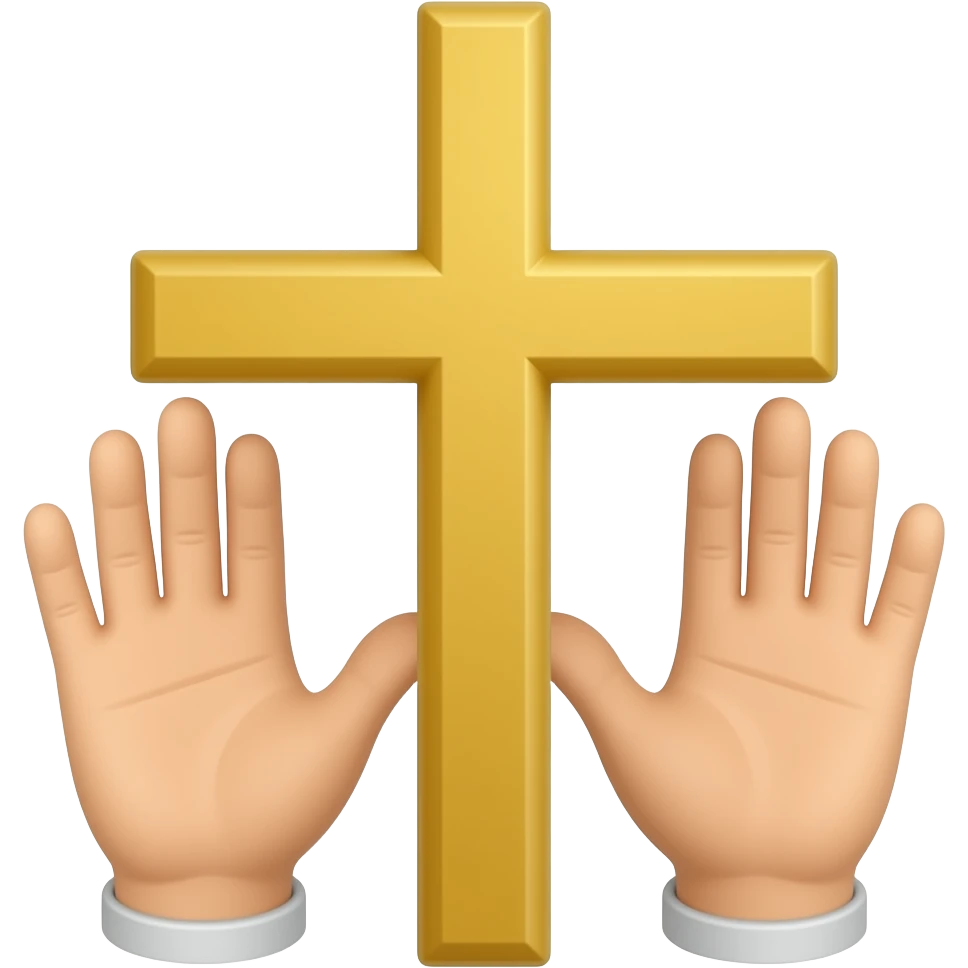Hands holding Greek Orthodox cross emoji