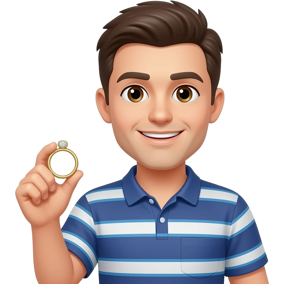 Мужчина держит кольцо emoji