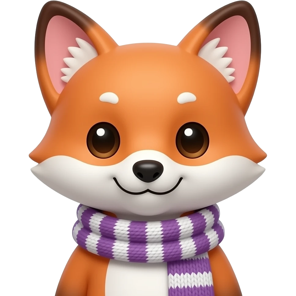 bust shot of a cute fox wearing scarves emoji