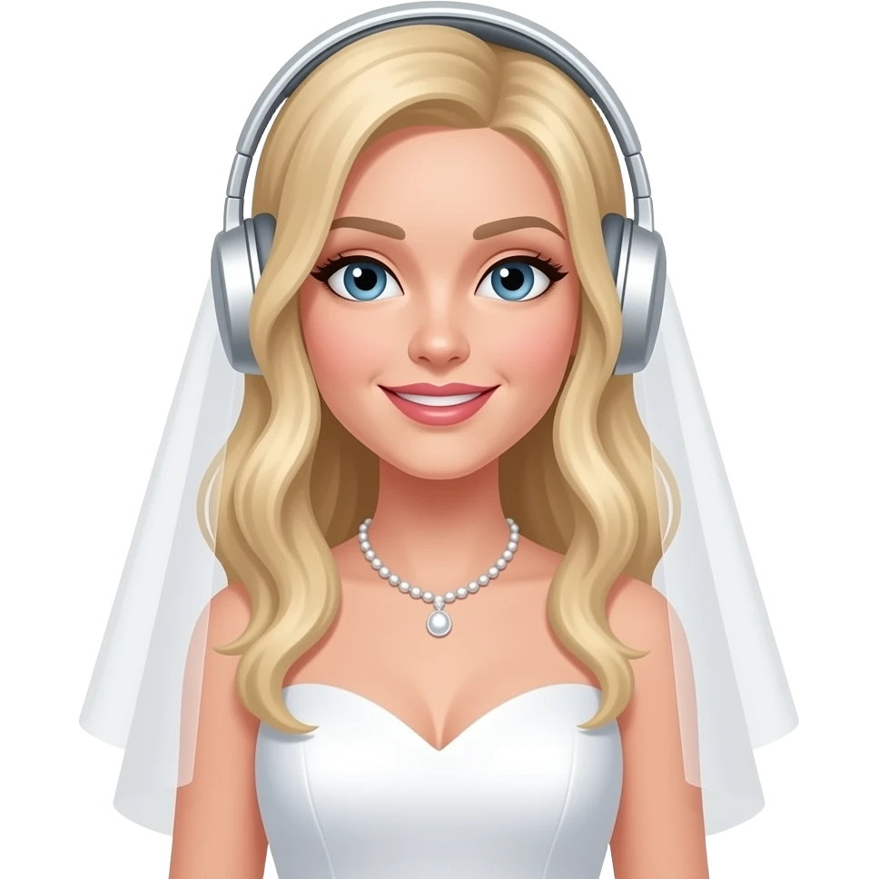 blonde bride with headphone emoji