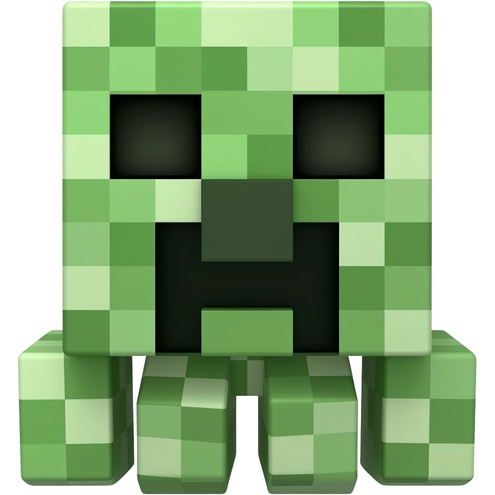 Minecraft creeper body no arms and 4 legs emoji