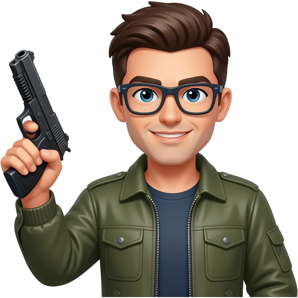 Cool guy with gun emoji