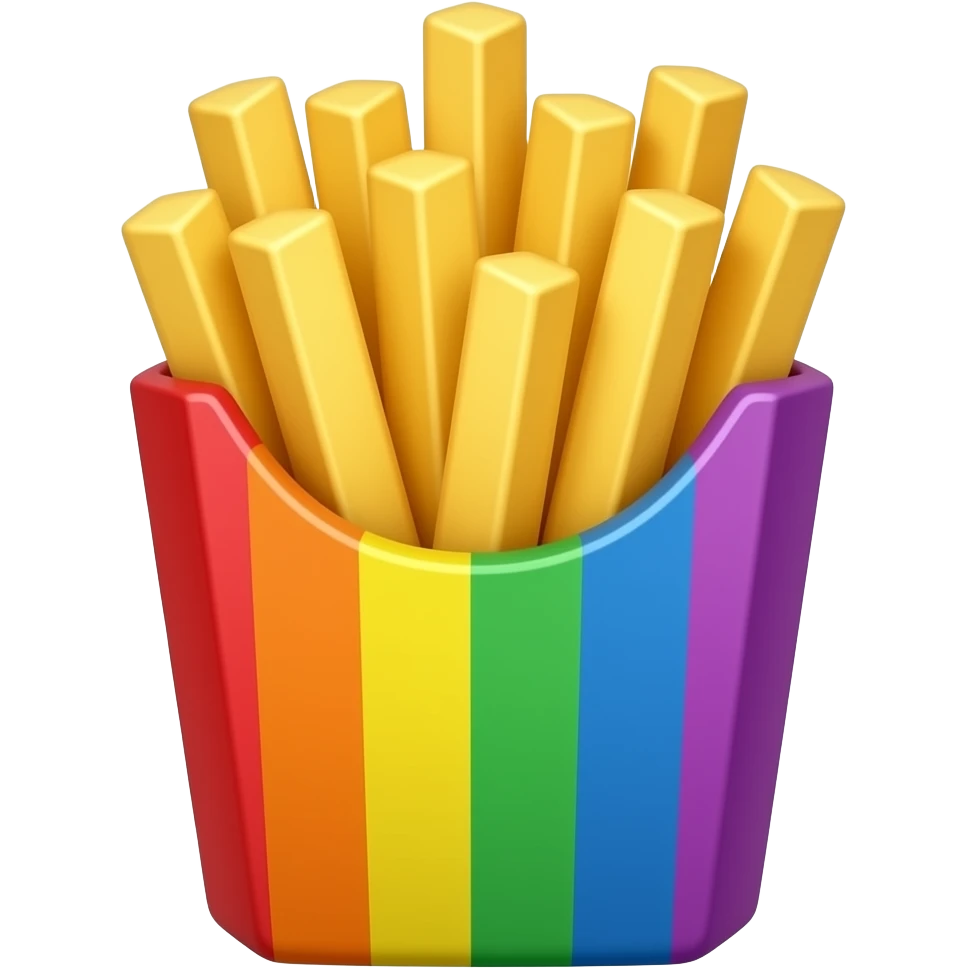 Rainbow colorful French fries emoji | AI Emoji Generator