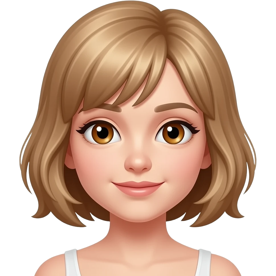 Mädchen, kurze blond braune haare,braune augen emoji