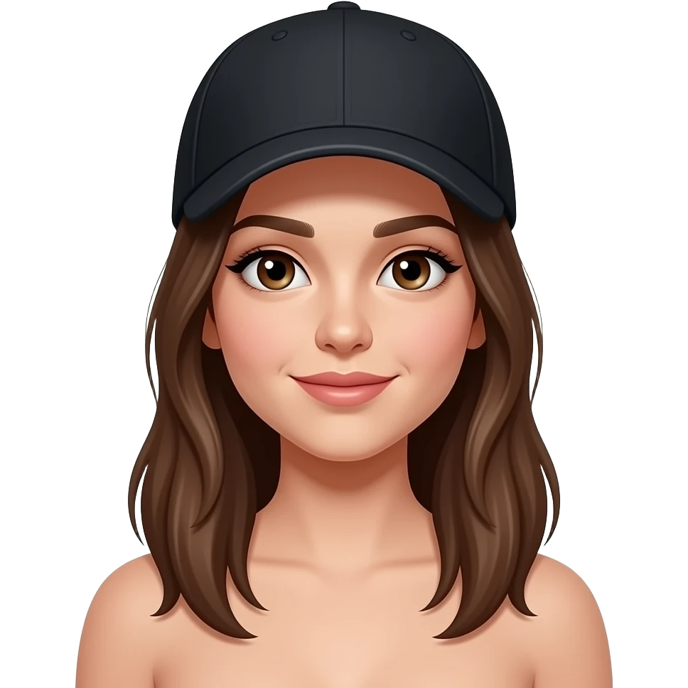 дівчина з чорной кепочкой емо з голим тілом emoji