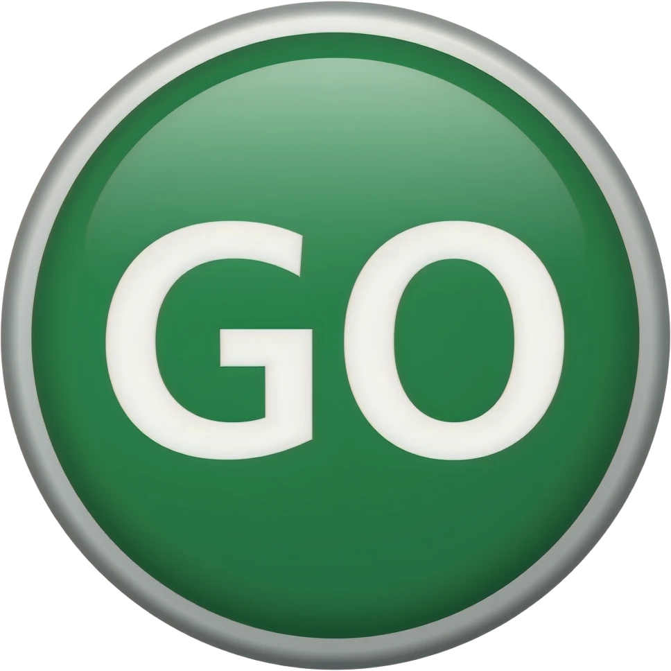 green circular sign that says go emoji