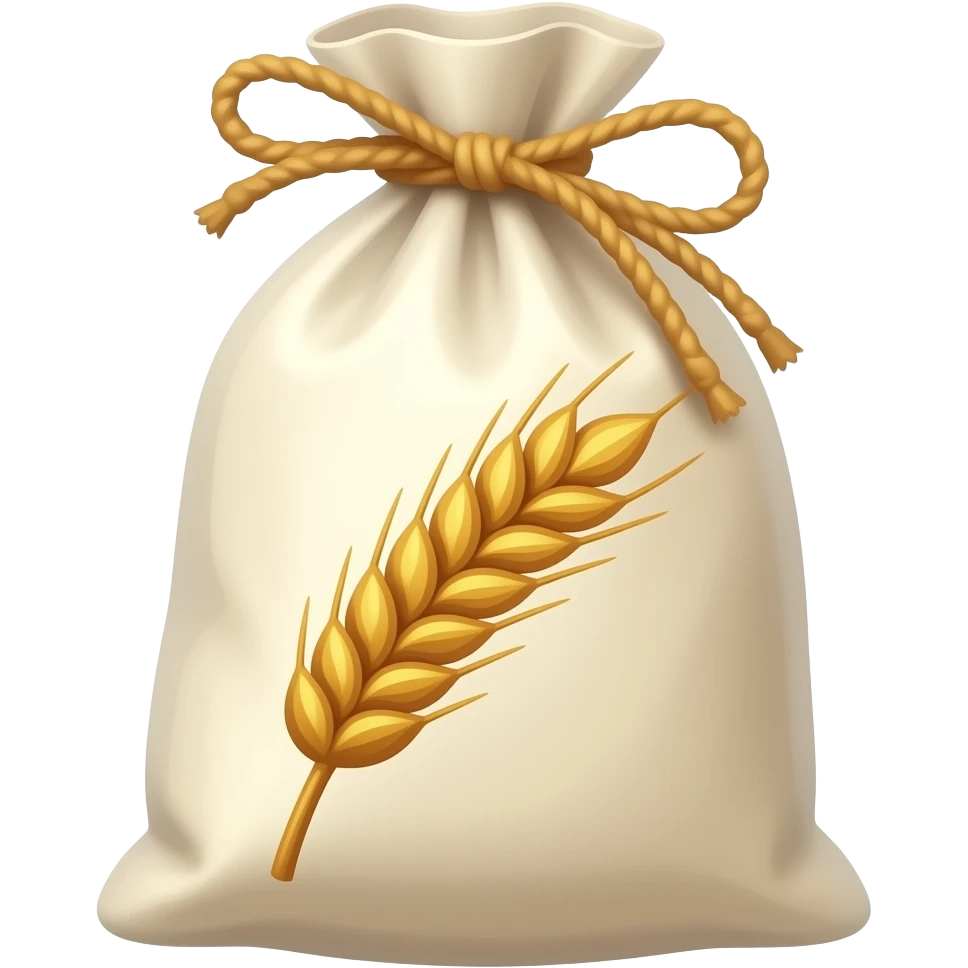 sac de farine avec dessin de blé sur le sac emoji