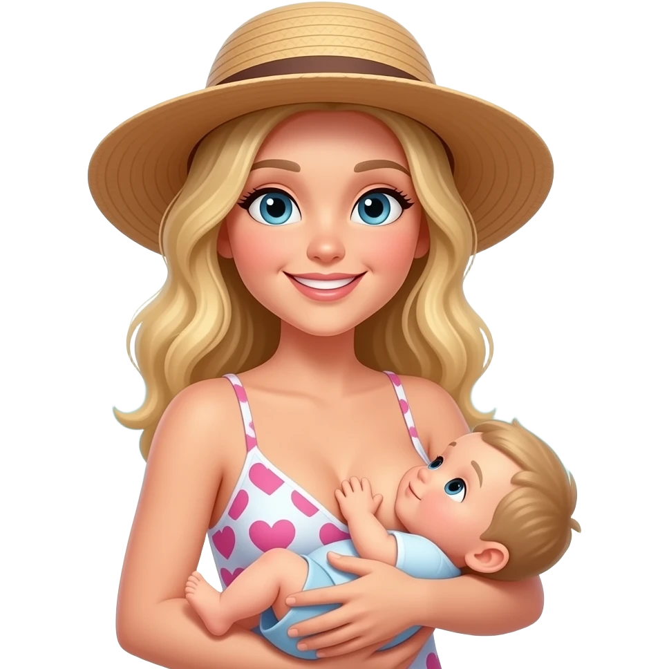 👱🏻‍♀️🤱🏼🏖👒 emoji