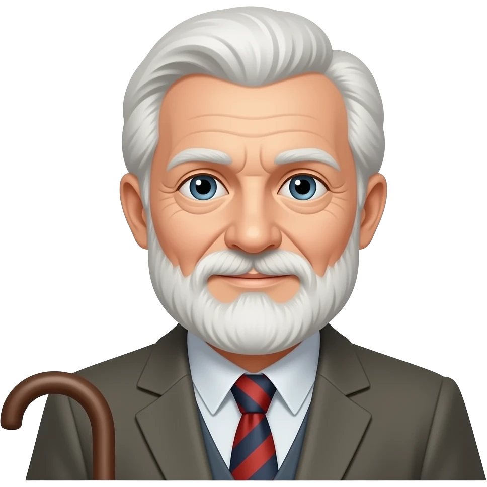 Old guy with cane no breard emoji
