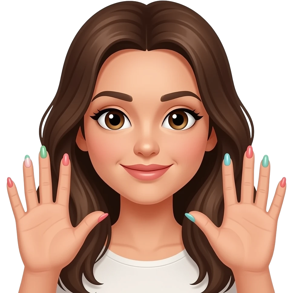 women showing her nails emoji