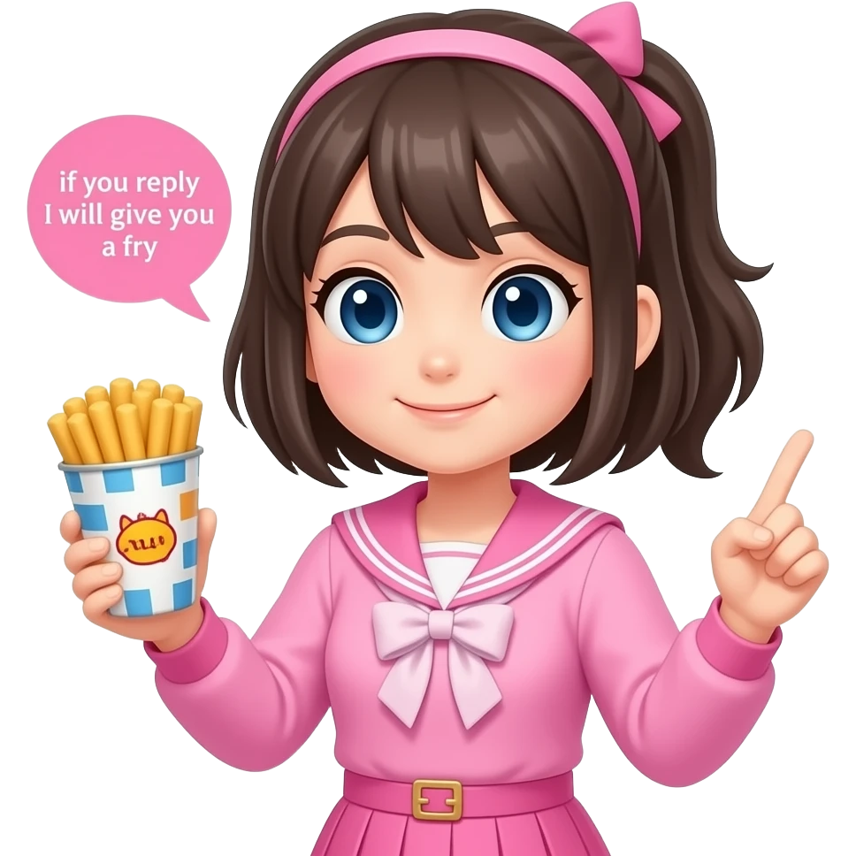 بنت لابسة زهري ماسكة فريزة وتقول اذا رديت اعطيك فريزة emoji