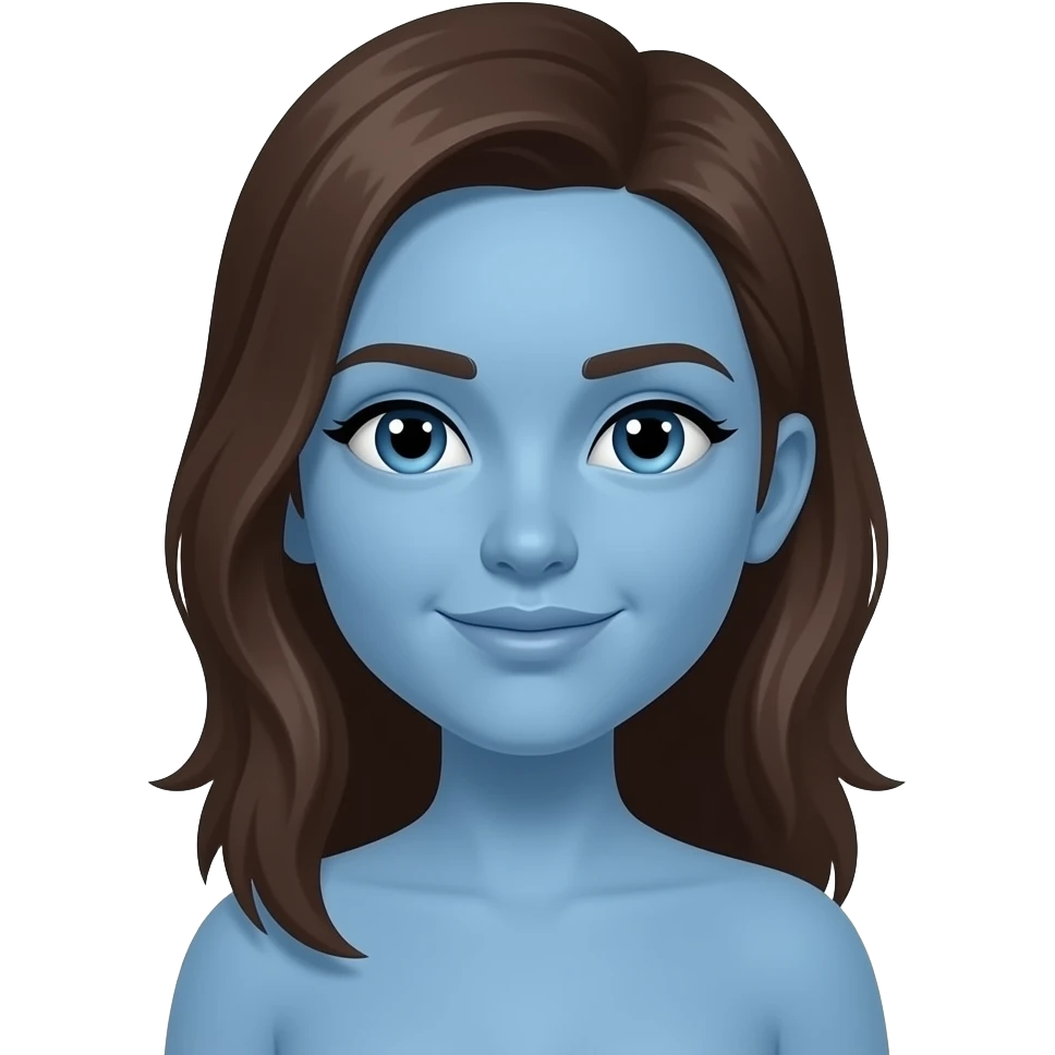 girl full face skin color blue emoji