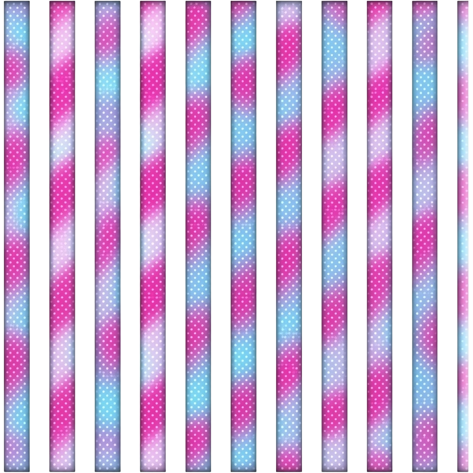 Shiny pink and blue tie-dye colored straight thin vertical lines with tiny white polka dots emoji