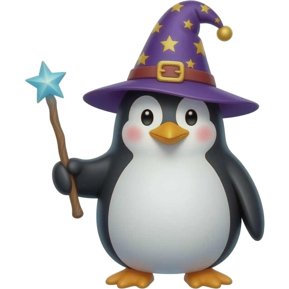 Penguin wizard emoji