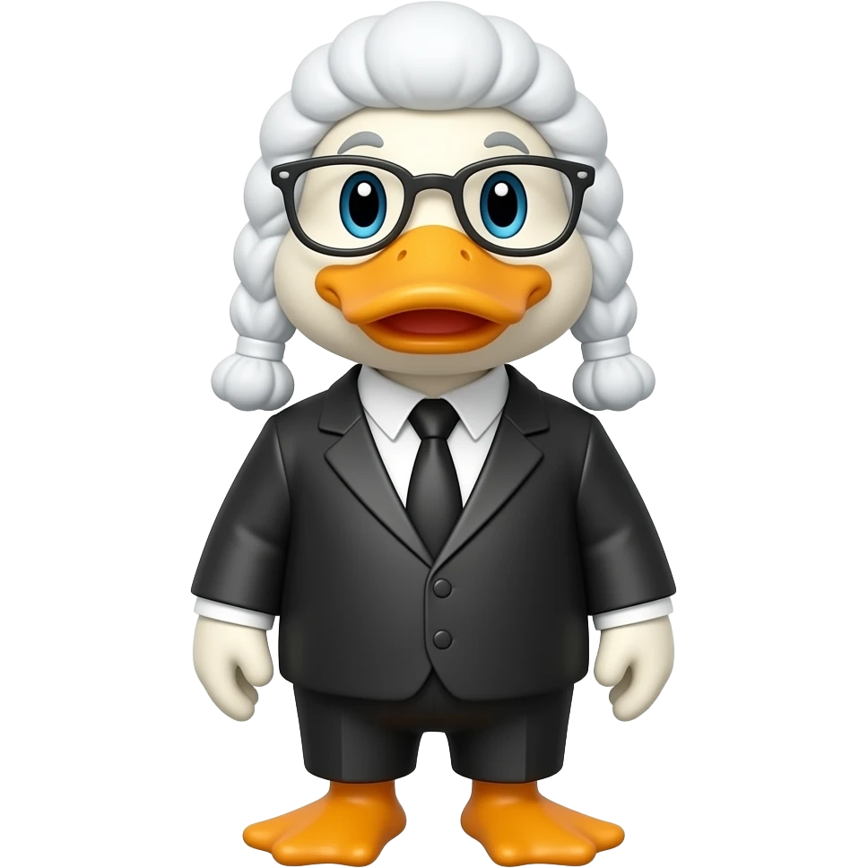 Duck dressed like a barrister emoji