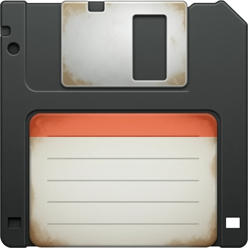 rust floppy disk three-quarter view emoji