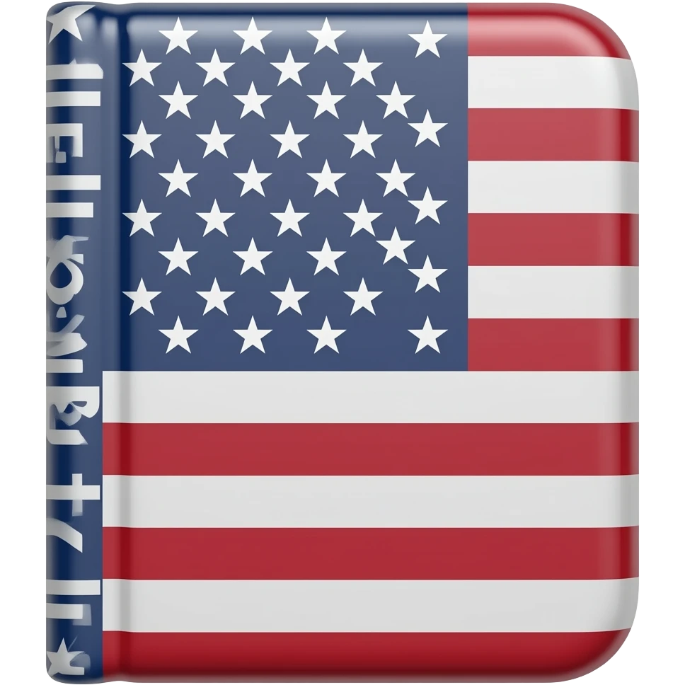 GENERATE EMOJI OF English dictionary, with American flag on a cover emoji