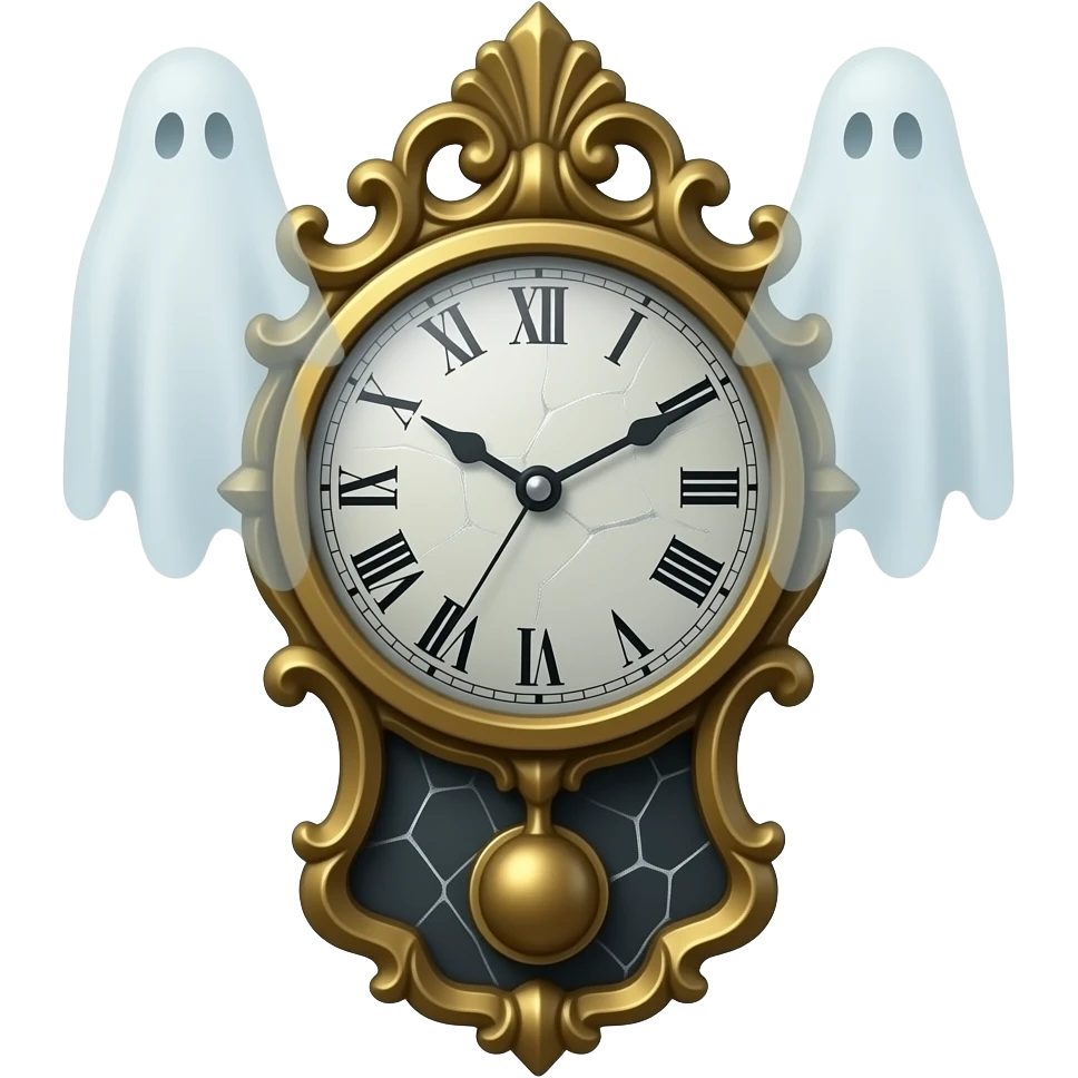 a haunted clock emoji