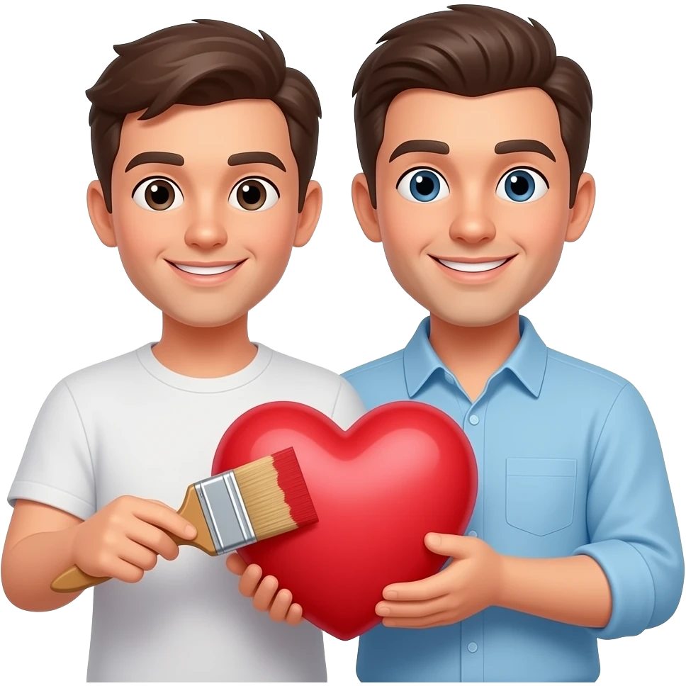 👨🏻‍❤️‍👨🏻 🎨🖌️ emoji