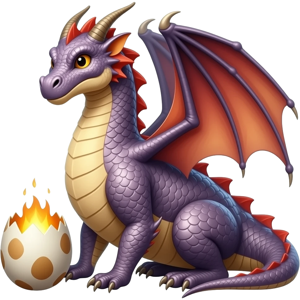 mom dragon and egg emoji