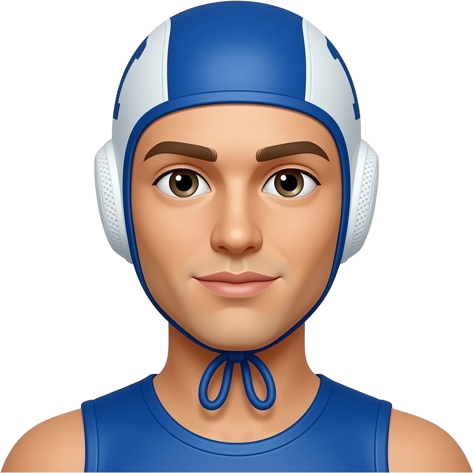 waterpolo player with blue cap emoji
