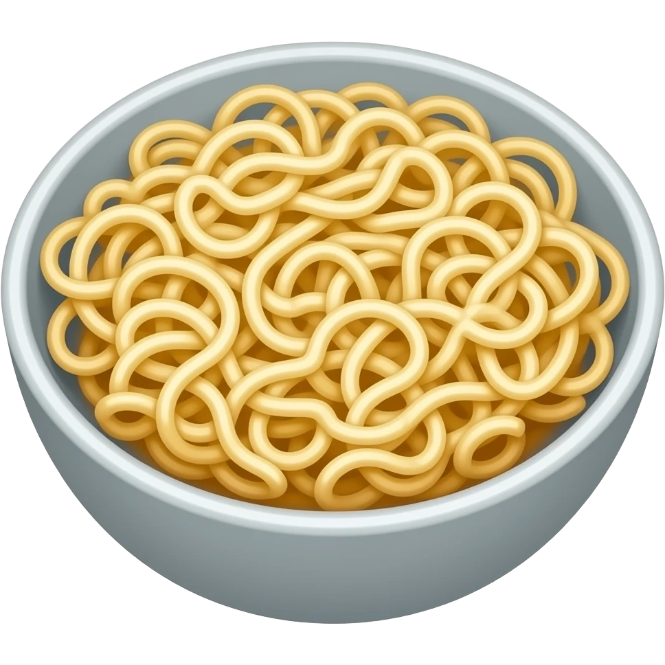 포장지,그릇,국물 없이 생라면 사리만 emoji