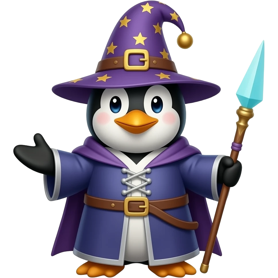 Penguin Wizard emoji