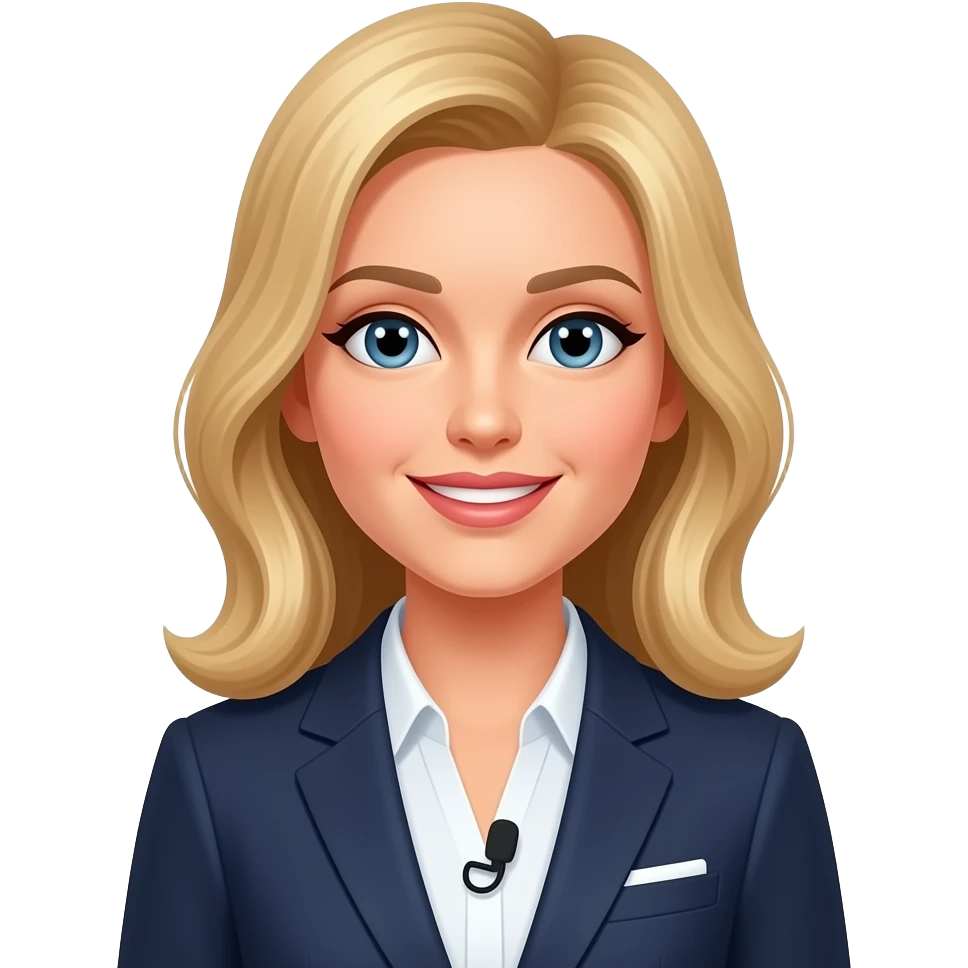 REPORTERA RUBIA DE TELEVISIÓN emoji