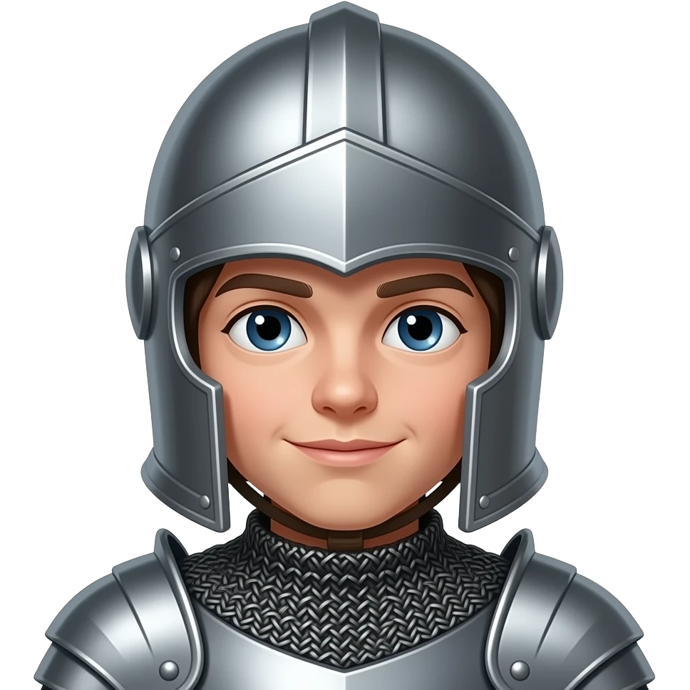 Young knight with helmet emoji