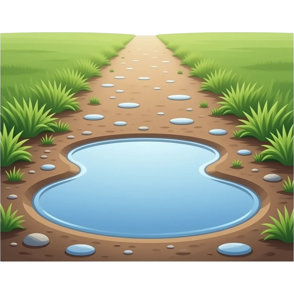white puddle on the ground looking from far away emoji