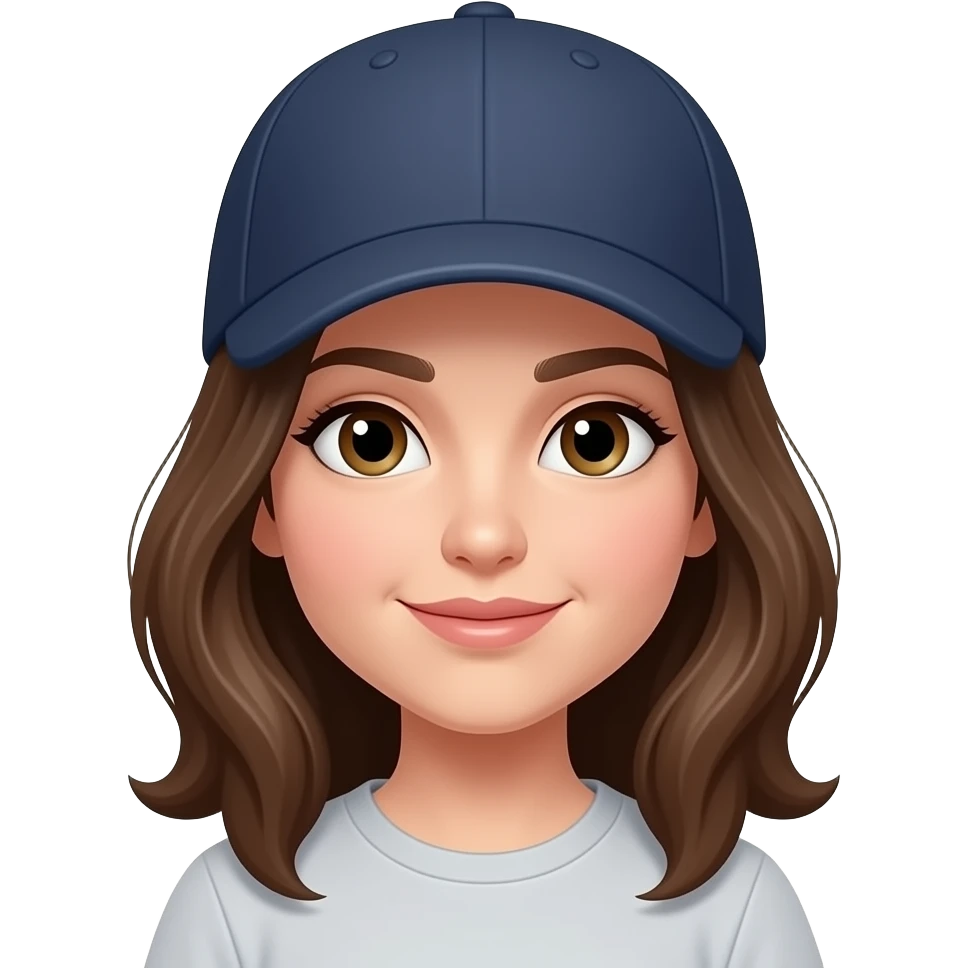 mujer con gorra emoji