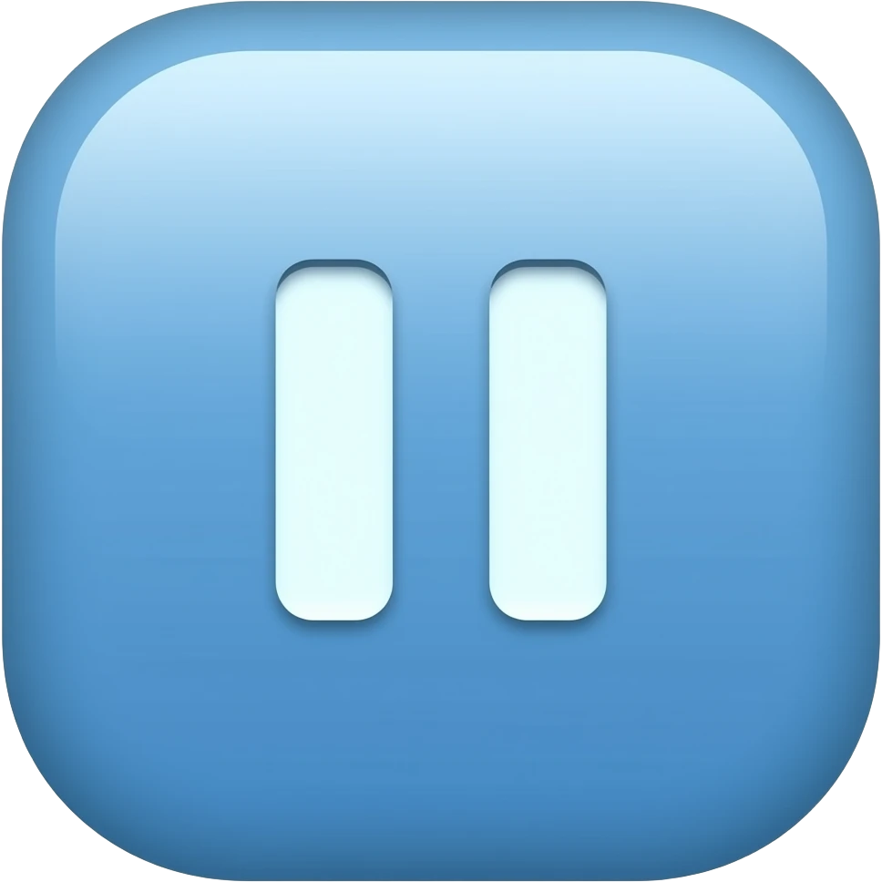 blue music pause light button emoji