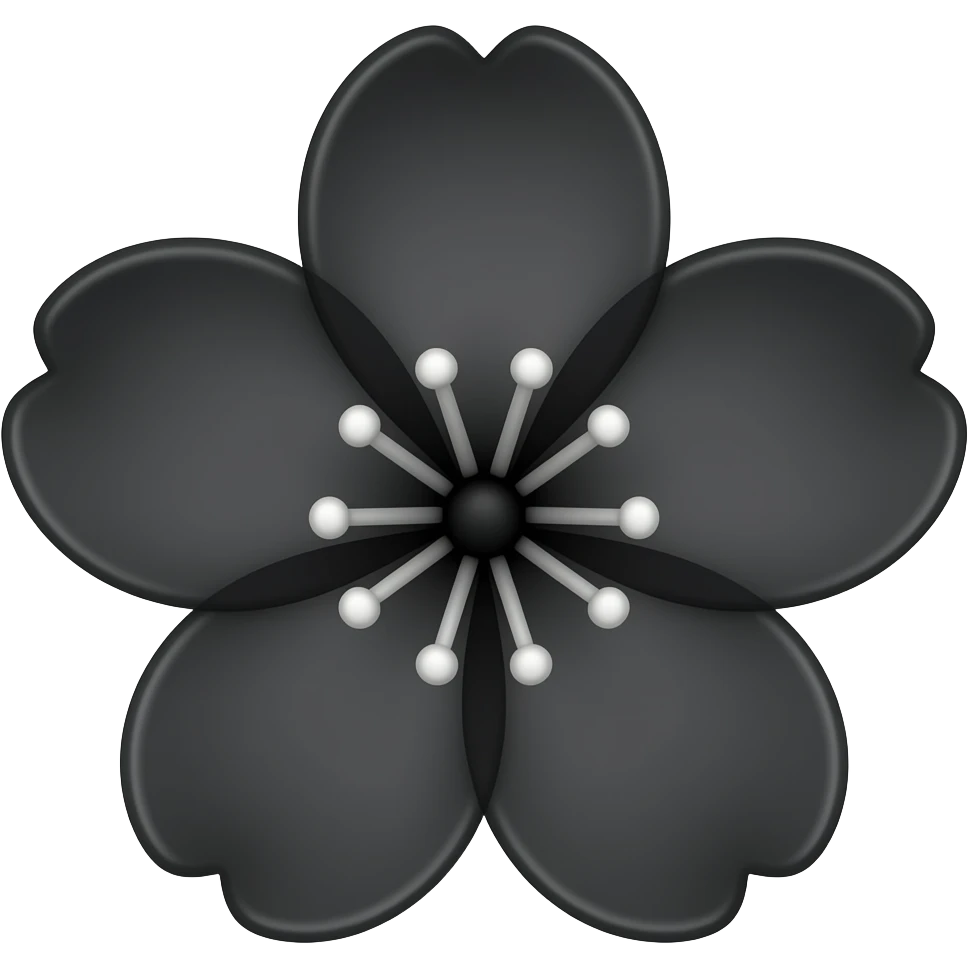 black cherry blossom emoji