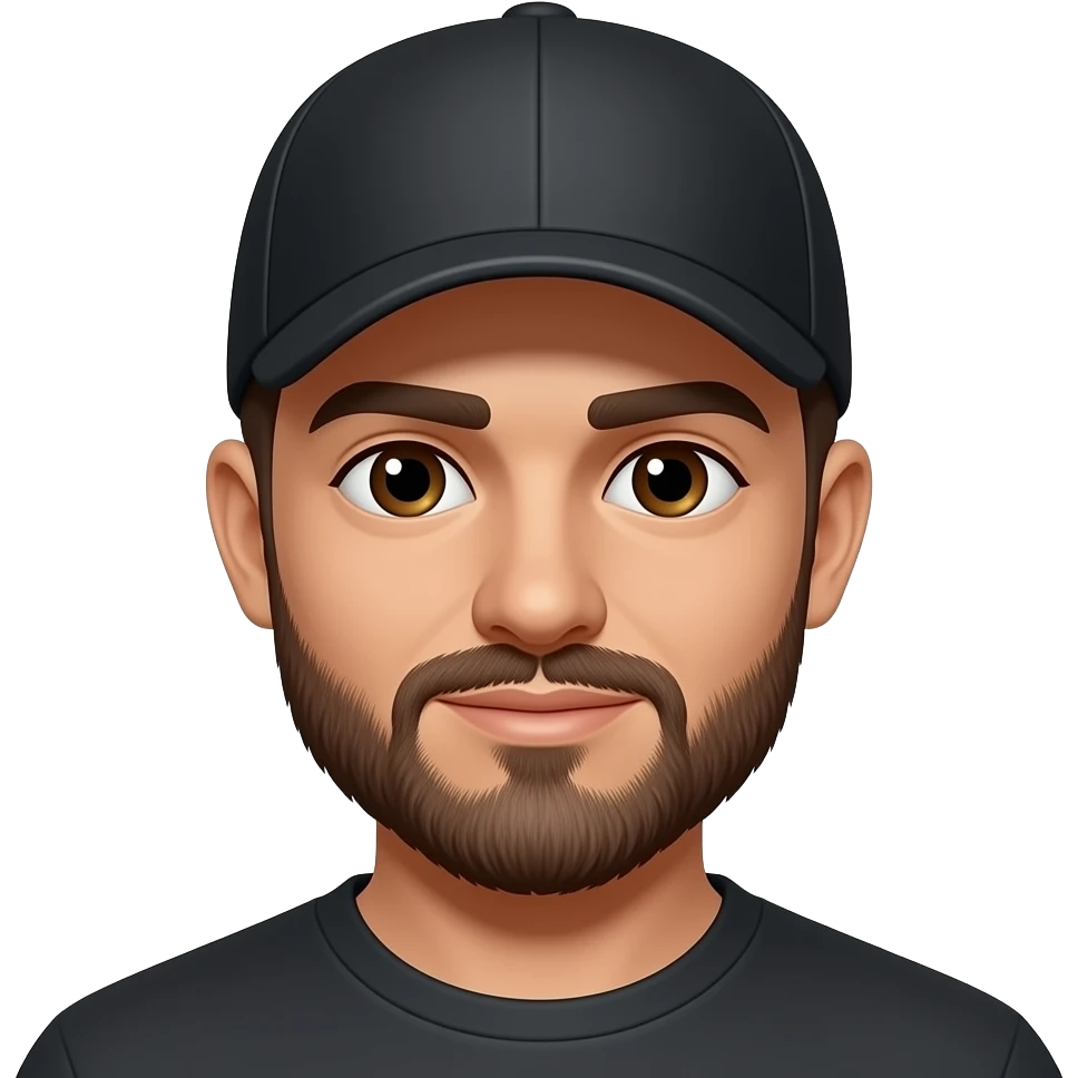 Moreno medio claro barba delineada con cachucha negra emoji