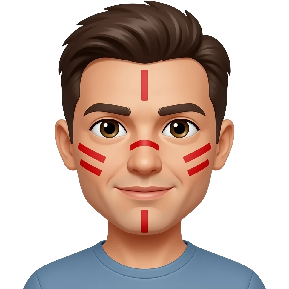 Enhance red markings on face emoji