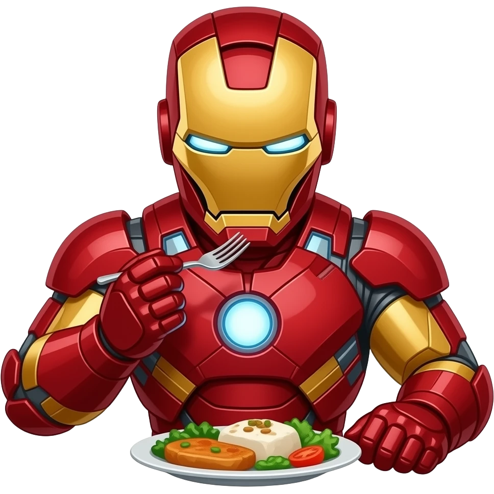 Haz ironman comiendo emoji