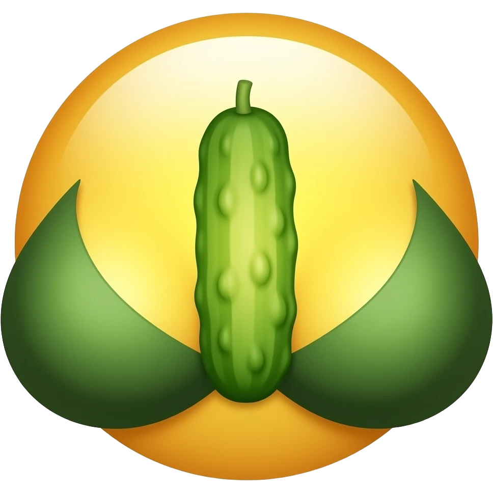 um emoji com seios grandes com um pepino no meio dos seios emoji