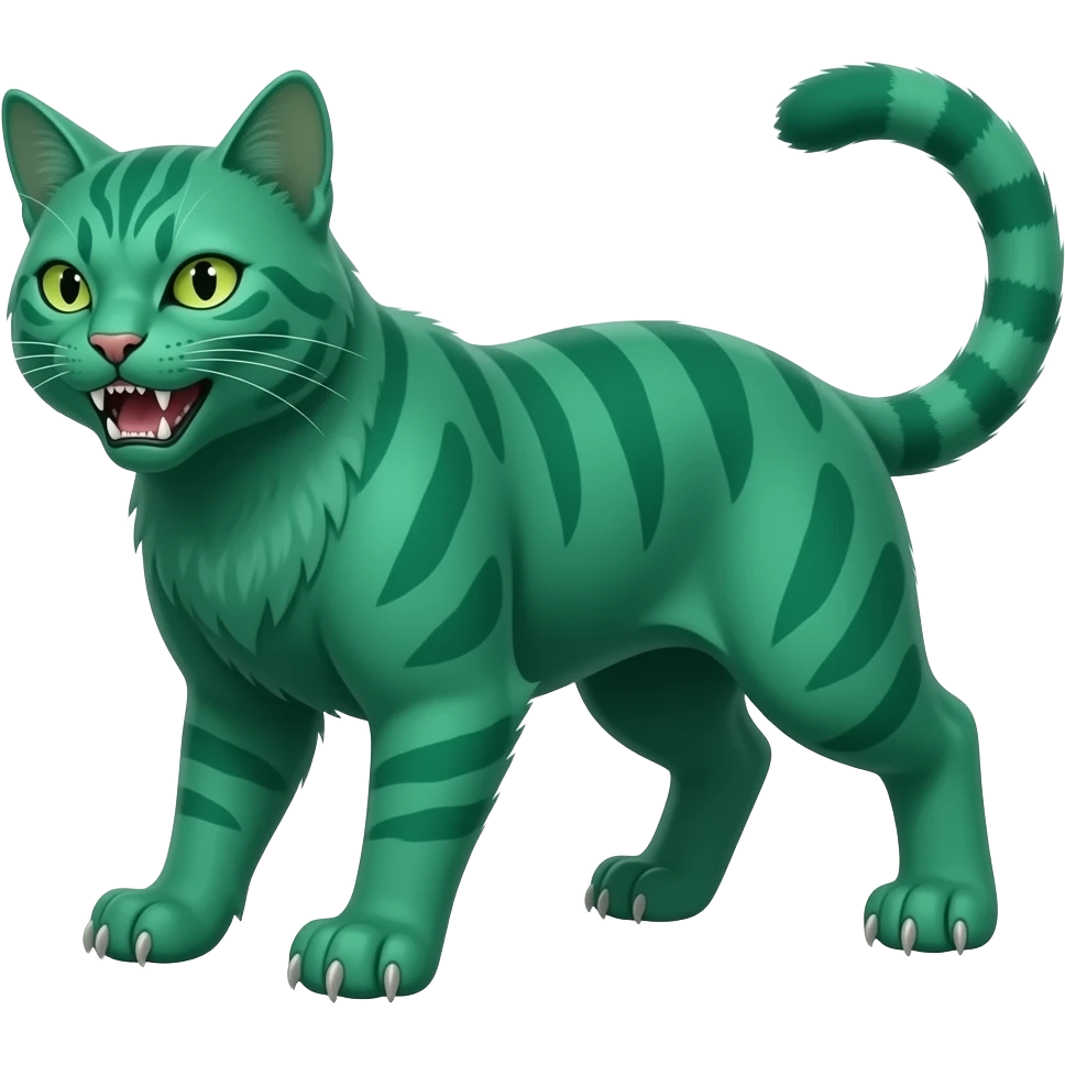 Evolved form of Emerald Meowzer, Stage 2, grown up, ferocious emoji