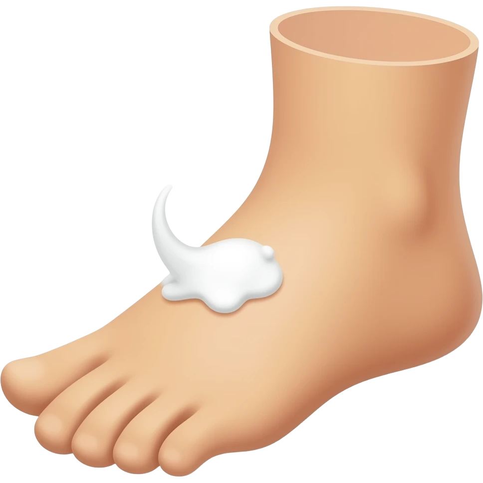 white substance on a foot no face just feet emoji