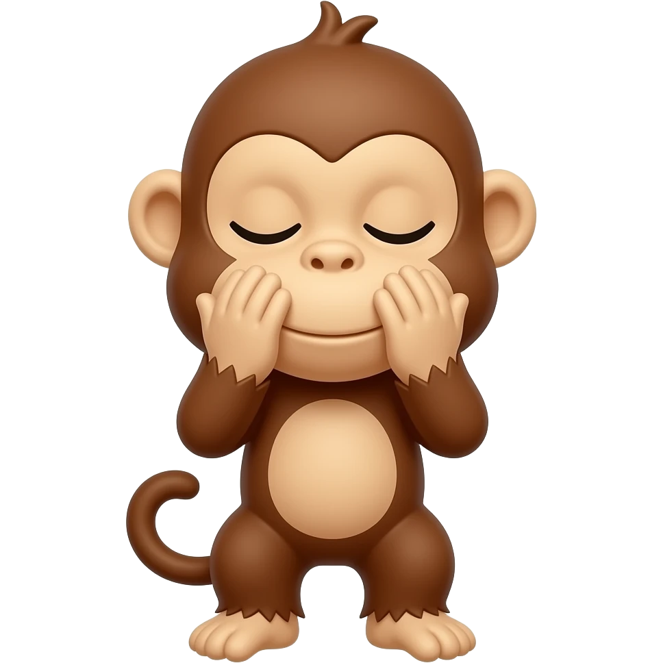 обезьяна закрывает глаза руками emoji