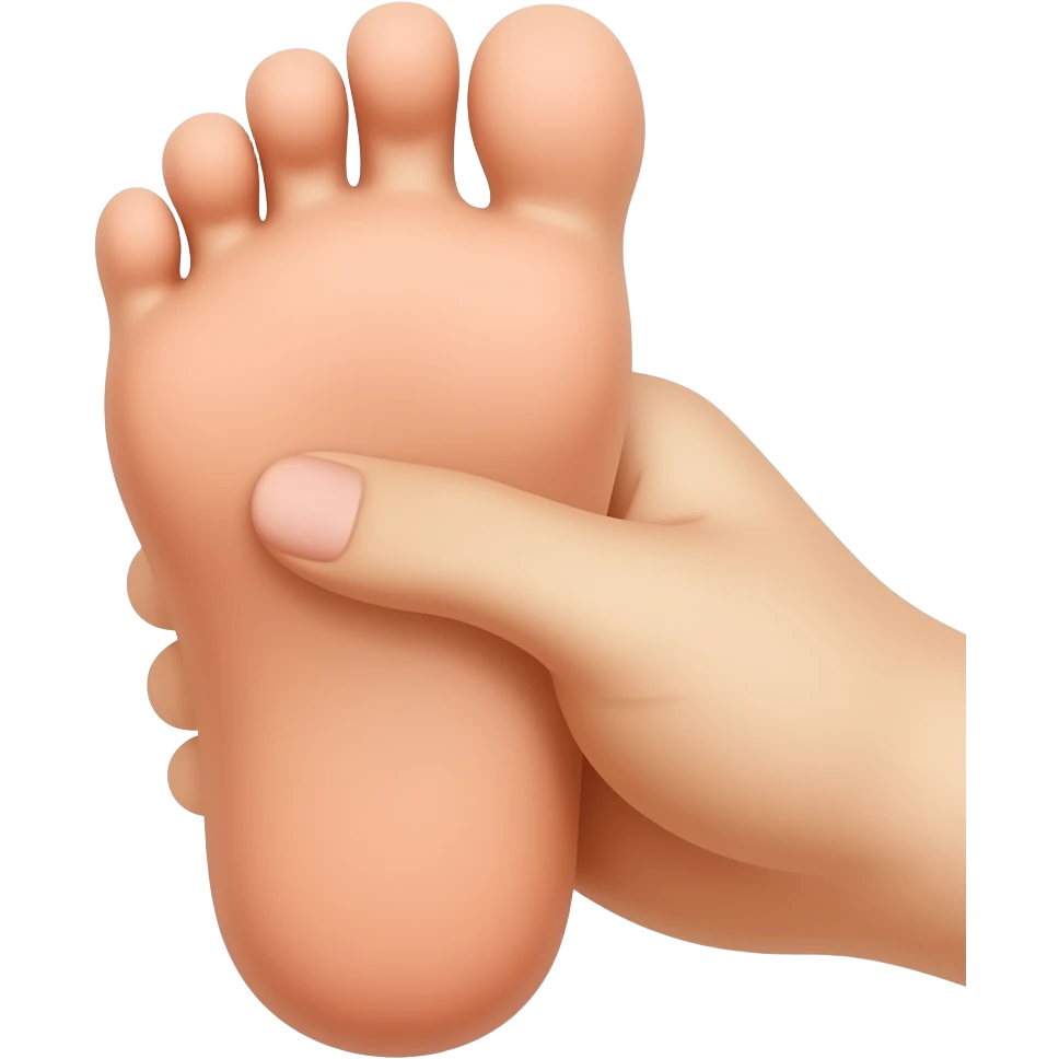 Feet in a hand emoji