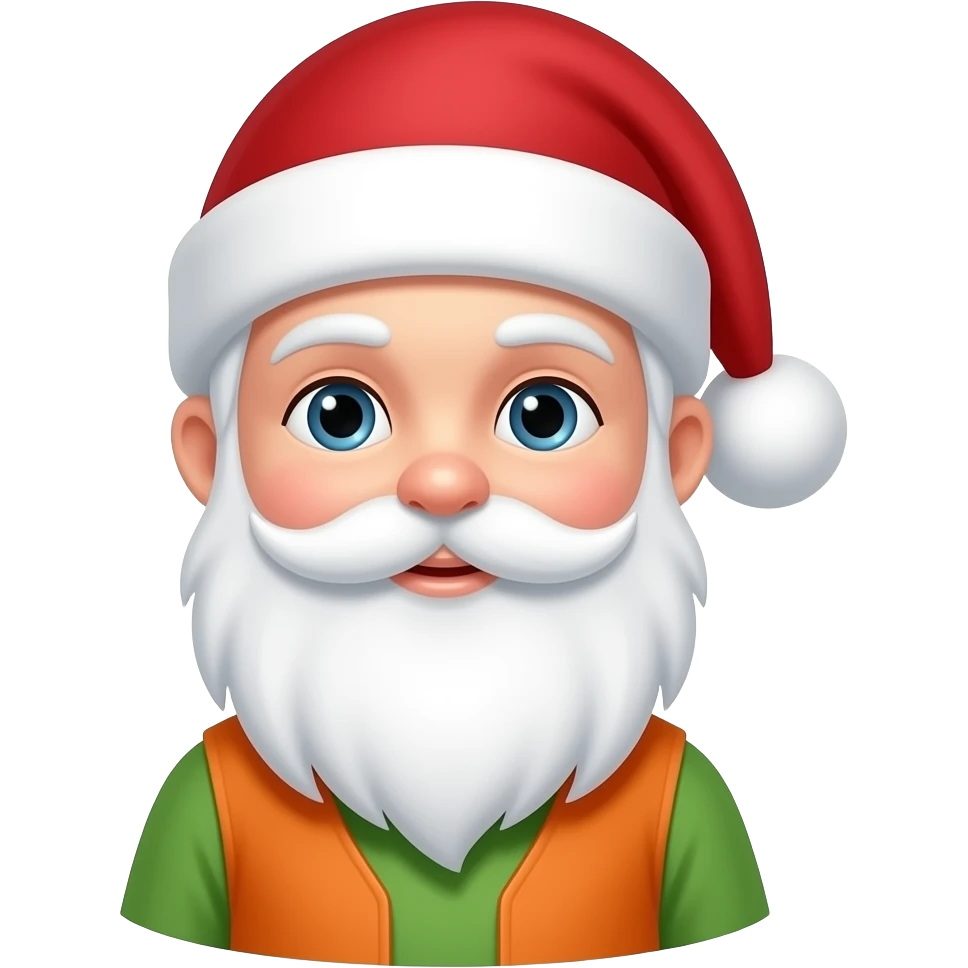 Santa 4 years old no beard green and orange shirt emoji | AI Emoji ...