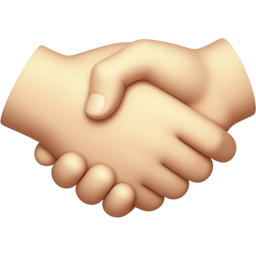 Dapping handshake white emoji