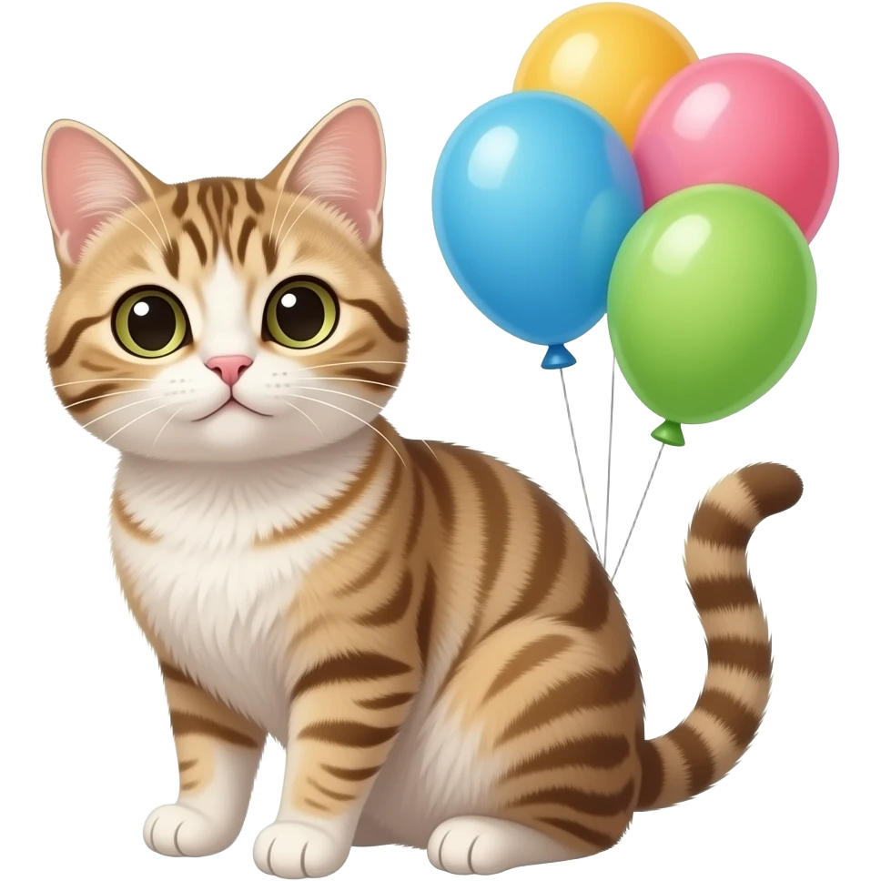 Cat with balloons emoji